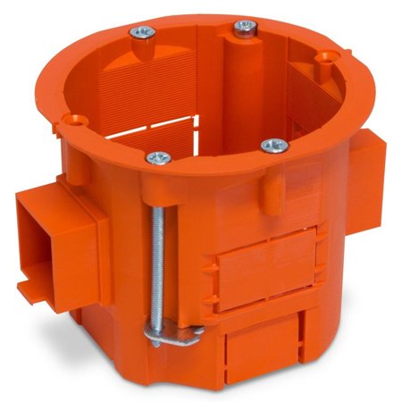 Cutie de joncțiune simplă 60x60 p/t, adâncă; cu goluri, pentru plăci de gips-carton; portocaliu